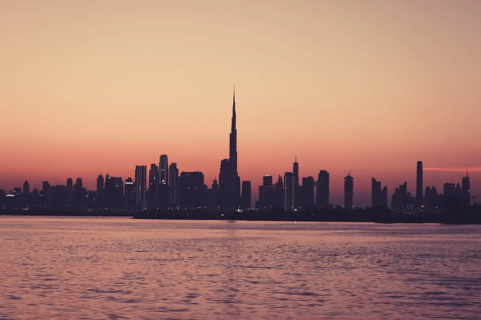 Dubai skyline at dusk