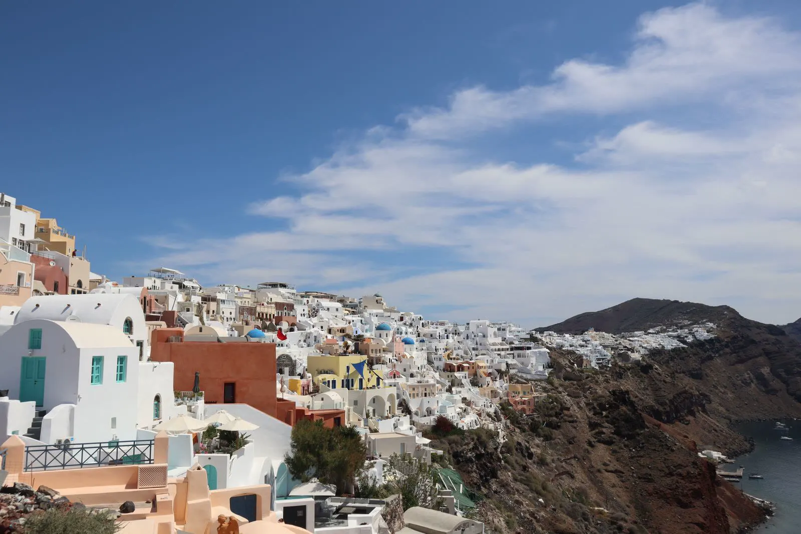 White buildings and blue domes of Oia, Santorini
